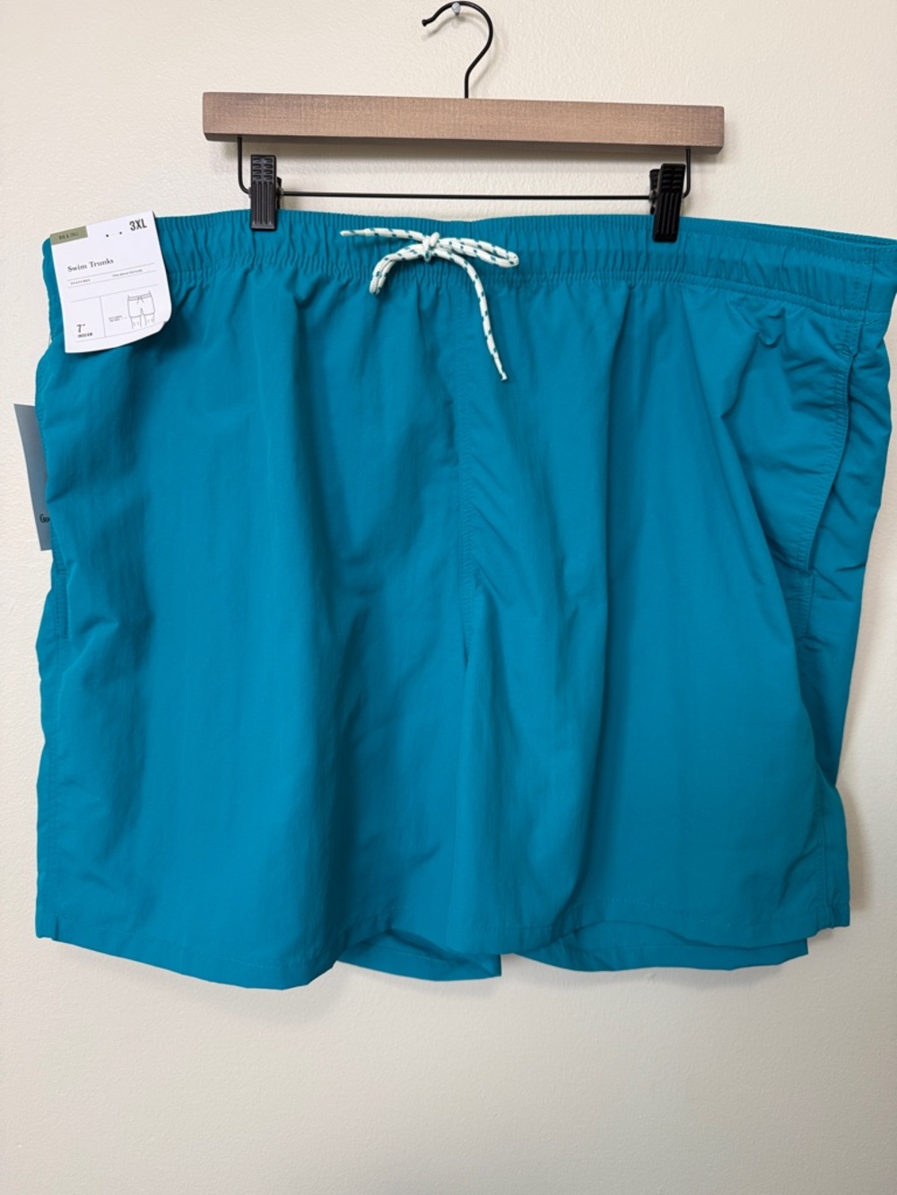 Goodfellow & Co. Men's Turquoise Swim Trunks with Drawstring Size 3XL Beach